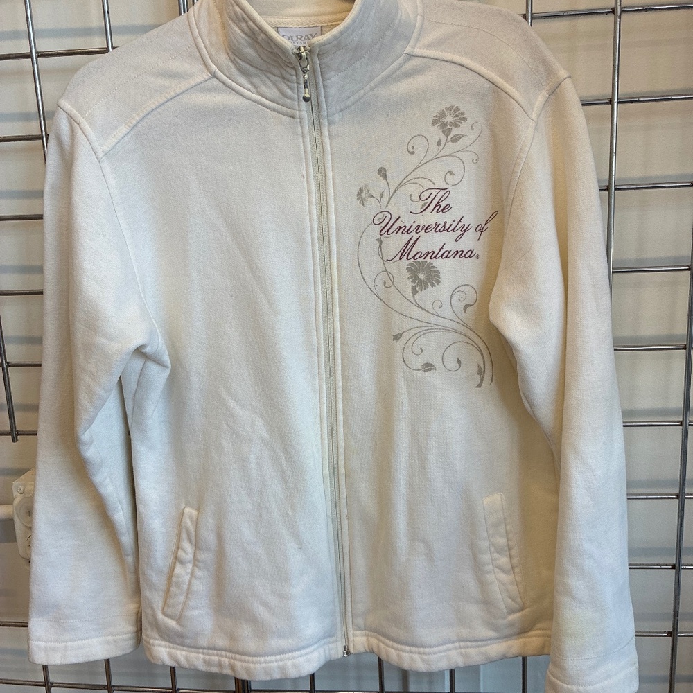 University of Montana zip up sweatshirt.